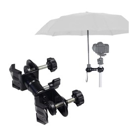 Hosoncovy Metal Tripod Umbrella Clip Outdoor Camera Tripod Umbrella Holder Tripod Umbrella Clamp Photography Accessory