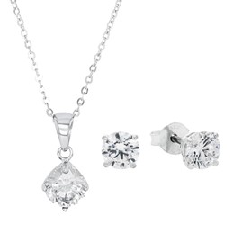 Amor Women's 925 Sterling Silver Multisets, with Synthetic Cubic Zirconia, 42 cm, Silver, Comes in Jewellery Gift Box, Sterling Silver, Synthetic zirconia.