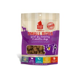 PLATO Small Bites Natural Training Dog Treats - Real Meat - Grain Free - Made in The USA