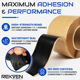 REKVEN Pond Liner Seam Tape - 30 Feet x 3 Inch - Double Sided Butyl Tape - Bond Seal or Repair EPDM PVC HDPE LDPE RPE LLDPE - Perfect for Small or Large Fish and Koi Ponds (Tape Only)