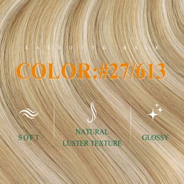 Easyouth Blonde Highlight Tape in Extensions Human Hair Invisible Hair Extensions Tape in Real Hair Honey Blonde Mixed Light Blonde Remy Tape in Hair Extensions 20inch 20pcs 50g