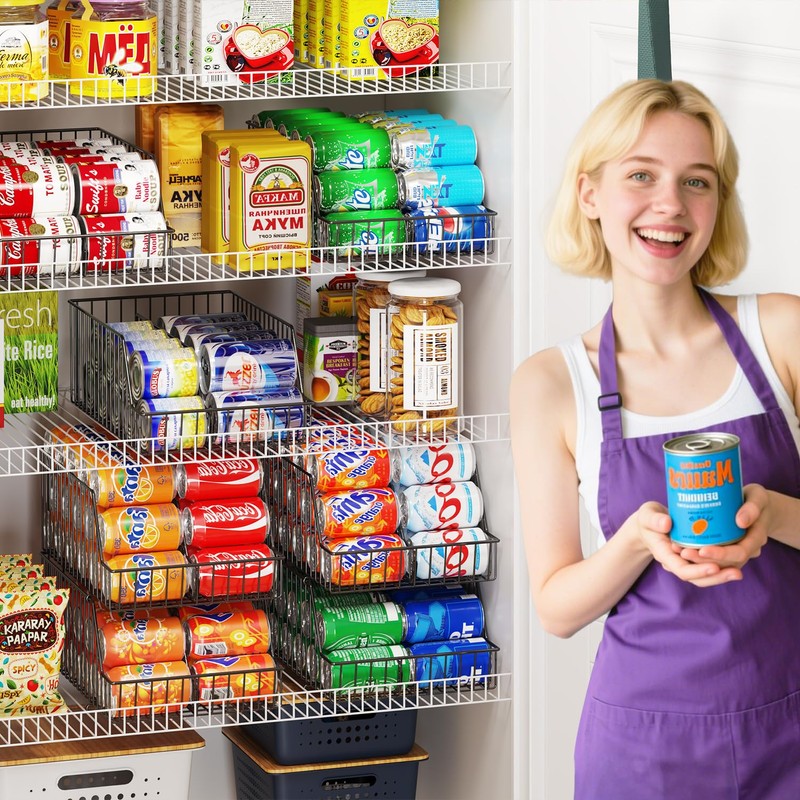 3 Pack Can Storage Organizer For Pantry,Stackble Widen Can Holder