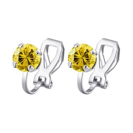 Philip Jones Yellow Crystal Clip On Earrings Created with Zircondia® Crystals