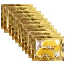 30 pares de mascarillas de gel de oro de 24 quilates para ojos hinchados, reduce las ojeras, hidrata y antienvejecimiento, máscaras de gel de cristal para hidratar (30 pares dorados)