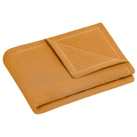 Julius Zöllner Cuddly Blanket Size 70/100 cm Made in Germany 100% Cotton Muslin Oeko-Tex® Standard 100 Cinnamon