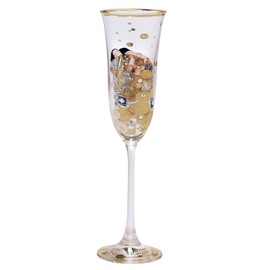 Goebel Gustav Klimt 66926379 Champagne Glass with Real Gold Decoration and The Fulfillment Motif