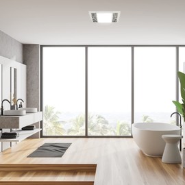 Akicon Bathroom Fan with Light Ultra Quiet 90CFM 1.5Sone Ventilation Fan Exhaust Fan with LED Light（11W E26 Base LED Bulb Included）