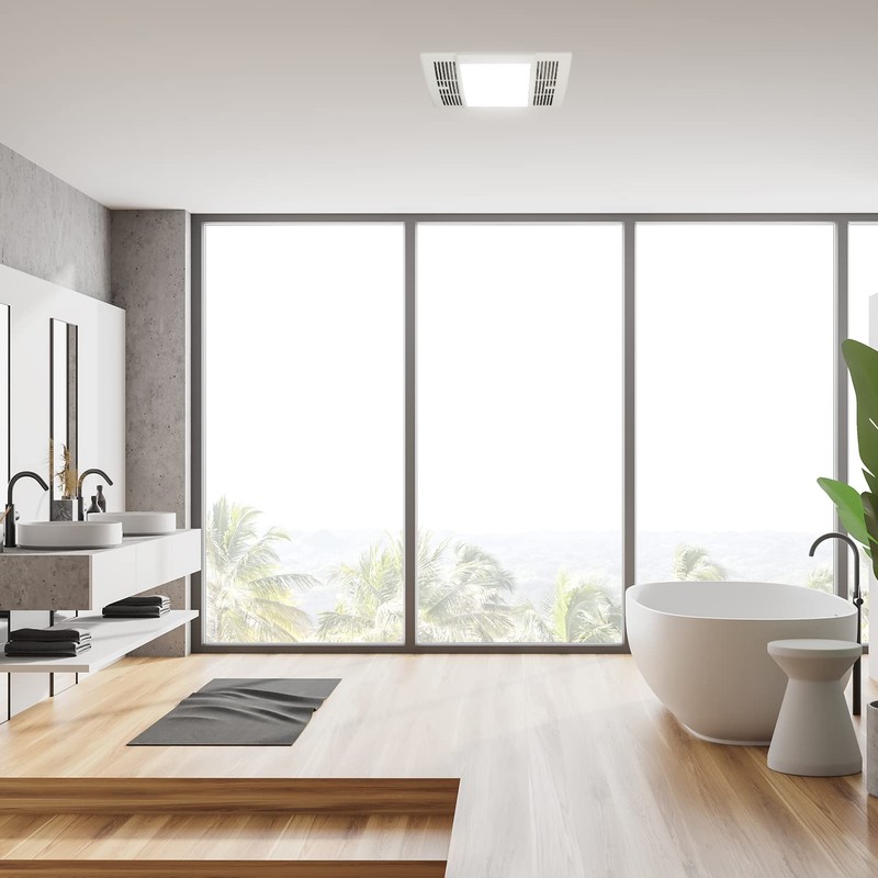 Akicon Bathroom Fan with Light Ultra Quiet 90CFM 1.5Sone Ventilation