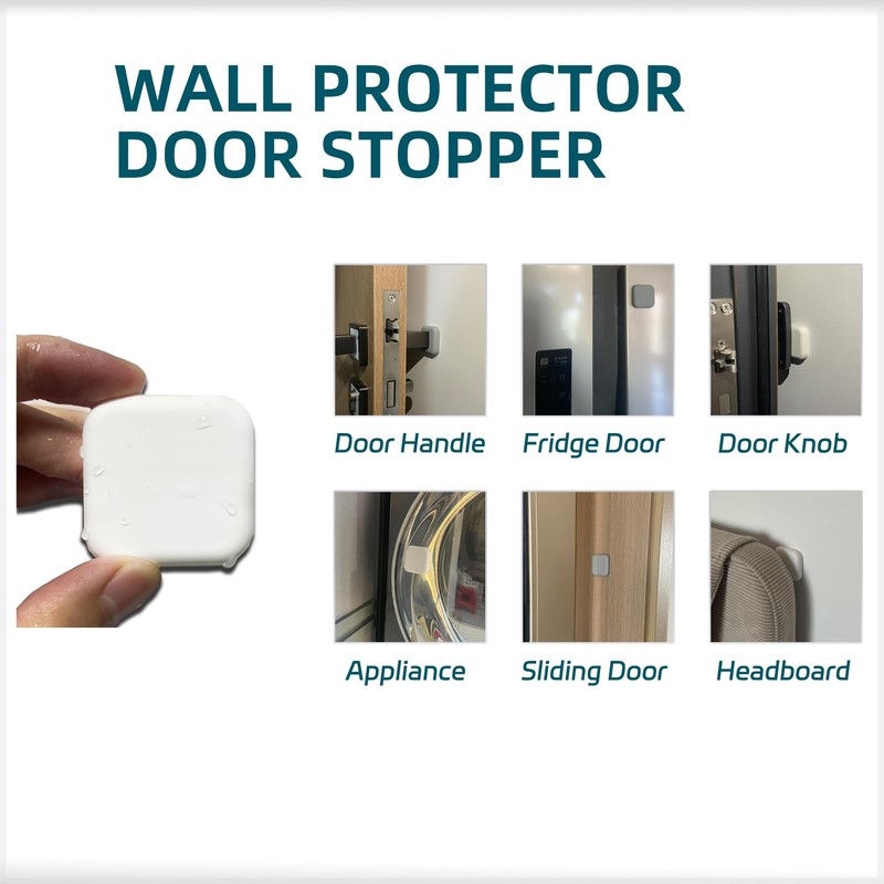 Door Stoppers Wall Protector, Silicone Door Bumper, Self-Adhesive Wall Shield,