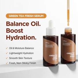 ISNTREE Suero Facial Green Tea Fresh Serum - Coreano con Té Verde de Jeju, Control de Grasa y Equilibrio de Hidratación, Piel Grasa, 50 ml            