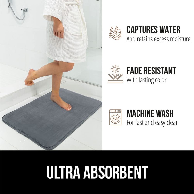 Gorilla Grip Alfombra de Baño de Espuma Viscoelástica Gruesa, Alfombrillas