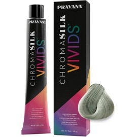 PRAVANA ChromaSilk Vivids Original Tinte Directo Color Smokey Silver 90 ml, Tinte para Cabello de Larga Duración, Color Semipermanente sin Oxidación, Usar sin Revelador, Fórmula Enriquecida