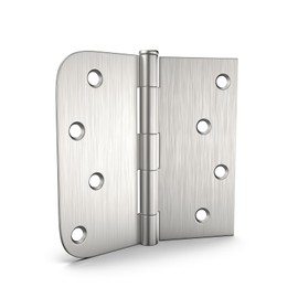 goldenwarm 24 Pack Brushed Nickel Door Hinges 4inch x 4 inch Door Hinge Satin Nickel Iron Hinges with Square & Round Corners