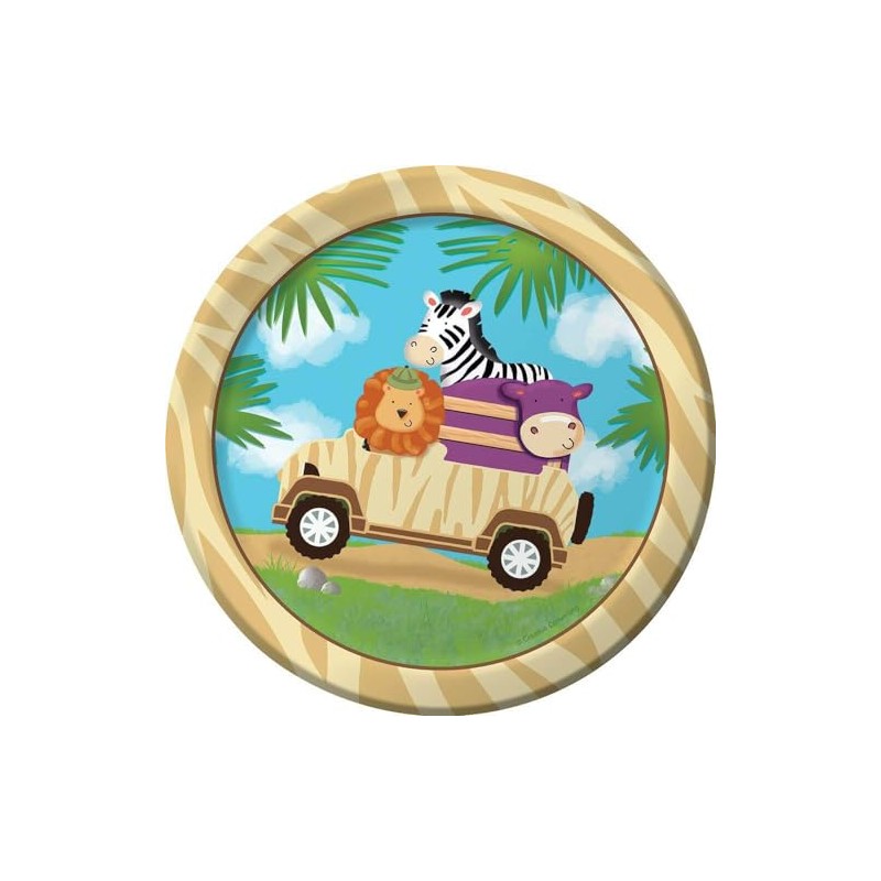 DISC - 8 Small Jungle Safari Paper Party Plates
