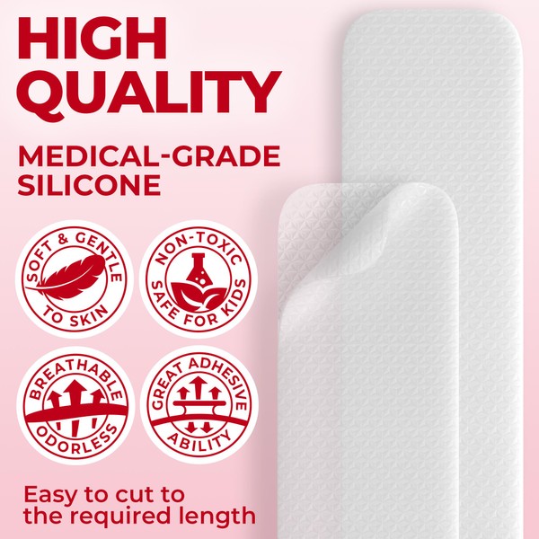 MYHELP Medical Grade Silicone Scar Sheets - Transparent - 6pk