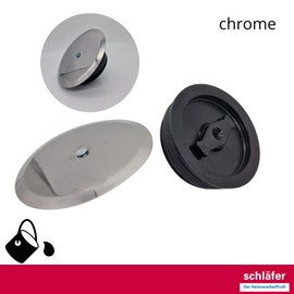 Schläfer 4397100 | Inspectable Bathroom Siphon, Expanding Plug for Floor Siphon Diameter 100 mm with Stainless Steel Cap and Screw, Floor Cockpit Plug and Chrome Lid in Steel