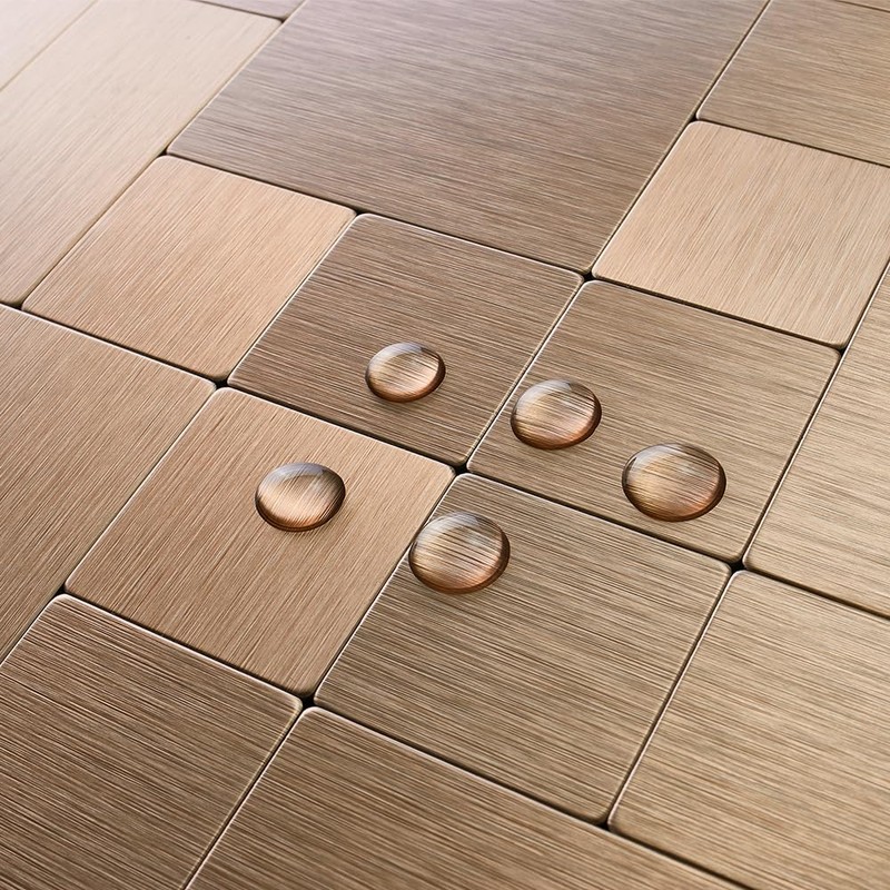 DICOFUN 10 Sheets Copper Peel and Stick Tile Backsplash, Stainless