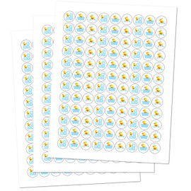 324 Blue Duck, Rubber Ducky Theme Baby Shower Favors Stickers for Baby Shower Or Baby Sprinkle Party Decorations, Baby Shower Kisses Stickers, Baby Shower Blue Favors, Birthday Ducky Kisses Stickers
