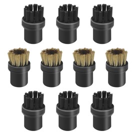 Steam Cleaner Attachments, 10 PCS Steam Cleaner Brush Head, Brass Brush Head Accessories for Karcher SC1 SC2 SC3 SC4 SC5 SC7 CTK10（4 PCS Brass Brushes + 6 PCS Nylon Brushes）