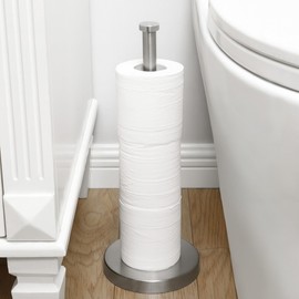 KES Toilet Paper Storage Stand, Freestanding Bathroom Toilet Paper Holder Storage for 3 Rolls SUS304 Stainless Steel Brushed Nickel, BPS201S39-2