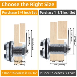 RealPlus Combination Cam Lock, Password Coded Cabinet Lock (3pcs 3/4", Silver)