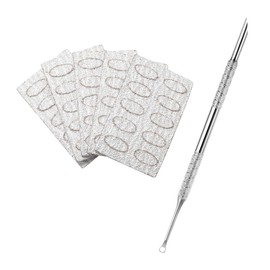 Cuticle Pusher,Stainless 2-In-1 Dual Nail Cuticle Remover,Etching Manicure Scraper Tools Kit Trimmer With 5 Professional Sandpaper,Cuticles Care Pushers Tool for Pedicure (primary colours Pusher)