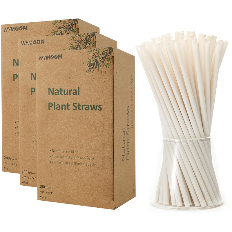WYMOON Biodegradable Straws made of Natural Plant | 600 PCS