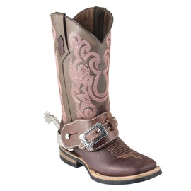 Billy Royal Oiled Herman Oak Leather Spur Straps - Ladies | Looks Great on Horse Riding Boots | USA Made by Amish Craftsman | Adjusts from 8" - 10" | Raised Leather for Tight Fit