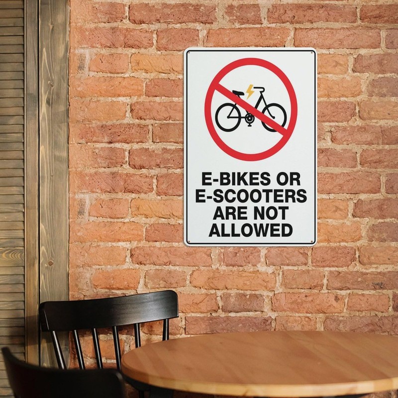 E-Bikes Or E-Scooters Are Not Allowed Sign Warning Sticker-Security Sign