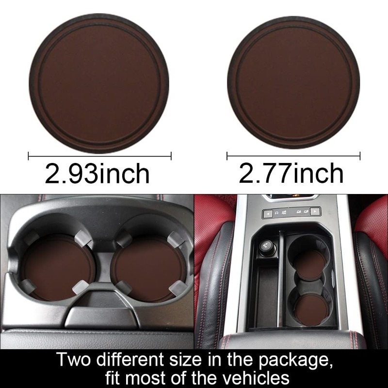 TripleAliners Car Cup Holder Insert Leather Coaster, Leather Cup Holder