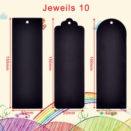 Pack of 30 Scratch Picture Bookmark Set, Scratch Pictures for Children, Scratch Pictures, Bookmarks, Magic Rainbow Scratch Paper with 30 Ribbons and 12 Sticks for Birthday, Craft Supplies, DIY Gift