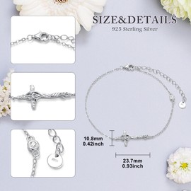 SHEAISRS Cross Bracelet 925 Sterling Silver Tree of Life Cross Bracelet Jewelry Womens Gift Girls