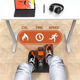 Maicifi Steppers for Exercise at Home, Stair Stepper with Resistance Bands, Under Desk Elliptical 300 lbs Weight Capacity, Ellipse Leg Exerciser with LCD Monitor