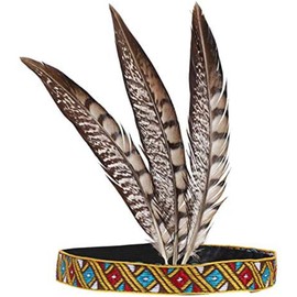 Indian Headband Headdress Feather Headwear Native American Hair Band Headpiece Flapper Unisex Adult Hair Decoration for Birthday Parties, Banquets, Festivals, Dances