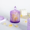 Sizikato Diamond Faceted Glass Candy Jar with Lid, 10oz Purple