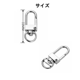 Key Chains, Metal Fittings, One-touch Keychain, Rotary Circular Can, Craft Supplies, 20 Pieces (KC Silver)