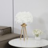 Sheenkarion Modern Small Gold Feather Table Lamp,Tripod Nightstand Bedside Lamp