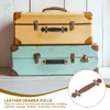 PATIKIL 6" Leather Drawer Pulls with Iron Sheet, 2 Pcs