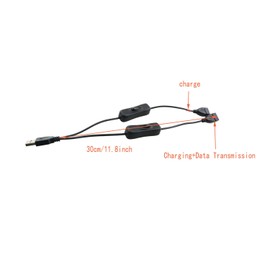 DGZZI USB Male to Female Extension Cable with Dual Switch 0.3m DC Power Output Power Supply for Small Power Appliances Hub for Laptop Lamps Fans