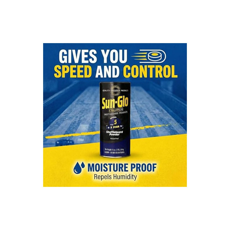 Sun-Glo Speed #5 (Five Star) Shuffleboard Powder Wax – Medium-Slow