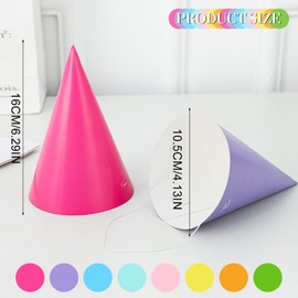 UILYNIU Pack of 24 Party Hats Birthday Set Colourful Party Hats Party Cone Hats Paper Crown Hat Party Cone Hats Children's Birthday Party Children and Adults Prince Birthday Party (Pack of 24)