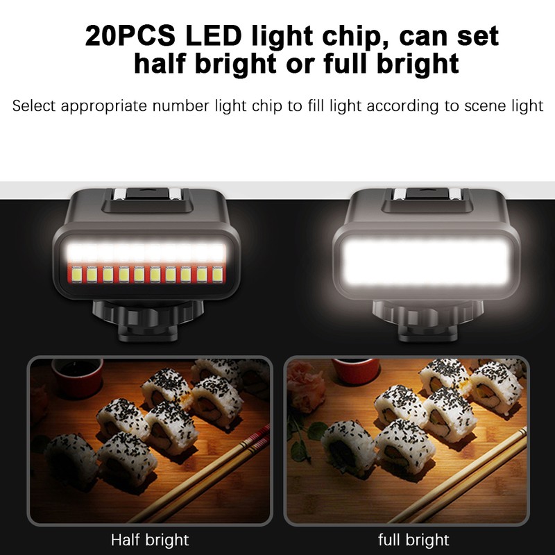 Ordro SL‑20 Camera Micro LED Fill Light Fashionable Colorful Lampshade
