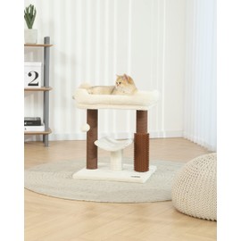 Hoopet cat Tree Tower,cat Scratching Post for Indoor Cats,Featuring with Super Cozy Perch,Cat Self Groomer and Interactive Dangling Ball Great for Kittens and Cats…