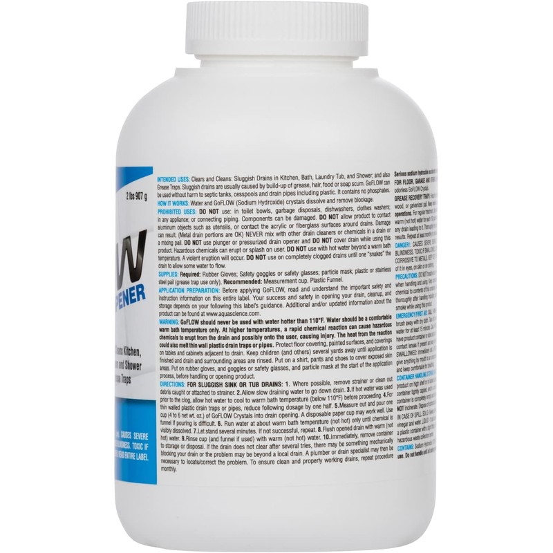 GoFlow Drain Cleaner Granules - 2 Pound Tub | Odorless