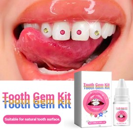 Eazerom 02 Tooth Gemstone Set, DIY Tooth Gemstone Kit, Tooth Jewellery Decor, Teeth Gems Kit for Reflective Tooth Decoration Set, DIY with Glue, for Teeth Decoration