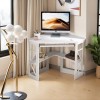 Vecelo Home Office Table Corner Desk Laptop Computer Table Keyboard