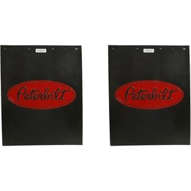Peterbilt Trucks 24"" x 30"" Polyguard 3/16"" Thick Semi Truck Black Mud Flaps-Set of 2 with Bolt Kit
