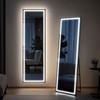 Kosmonia 58"x18" Full Length LED Mirror with Lights, Dimmable Standing/Wall