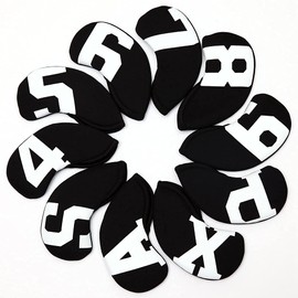 Waterproof Neoprene Golf Club Iron Cover Golf Iron Head Covers Golf Club Iron Headovers Wedges Covers 10pcs/set (black)