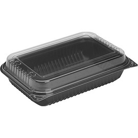 Solo 919017-PM94 11.5 in Black/Clear PM Plastic Hinged Container, 11.5 X 8.05 in (Case of 100)